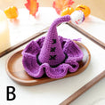 Load image into Gallery viewer, Crochet Halloween Pet Hat: Pumpkin, Witch, or Bat - Handmade Costume Cat Dog Hat