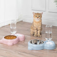 Load image into Gallery viewer, Cat Food and Water Bowl Set with Water Dispenser