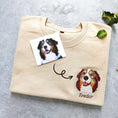 Load image into Gallery viewer, Custom Pet Portrait Embroidered SLEEVED T-Shirt