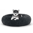 Load image into Gallery viewer, Round deluxe plush dog bed