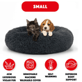 Load image into Gallery viewer, Round deluxe plush dog bed