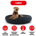 Load image into Gallery viewer, Round deluxe plush dog bed