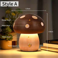 Load image into Gallery viewer, Solid Wood Mushroom Touch Lamp - Rechargeable Dimmable Warm Light Bedside Lamp for Bedroom Living Room