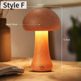 Load image into Gallery viewer, Solid Wood Mushroom Touch Lamp - Rechargeable Dimmable Warm Light Bedside Lamp for Bedroom Living Room