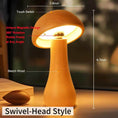 Load image into Gallery viewer, Solid Wood Mushroom Touch Lamp - Rechargeable Dimmable Warm Light Bedside Lamp for Bedroom Living Room