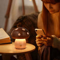 Load image into Gallery viewer, Solid Wood Mushroom Touch Lamp - Rechargeable Dimmable Warm Light Bedside Lamp for Bedroom Living Room