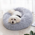Load image into Gallery viewer, Round deluxe plush dog bed