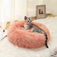 Load image into Gallery viewer, Round deluxe plush dog bed