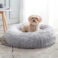 Load image into Gallery viewer, Round deluxe plush dog bed