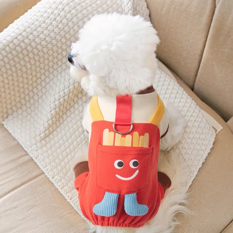 Four legged Suspender Pants With Leash Clip