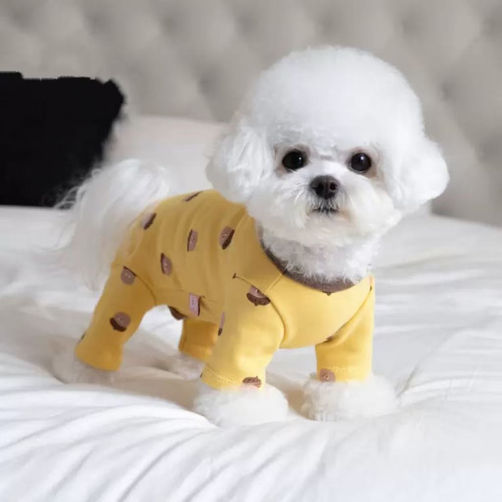 Four-legged pet clothing protecting the belly
