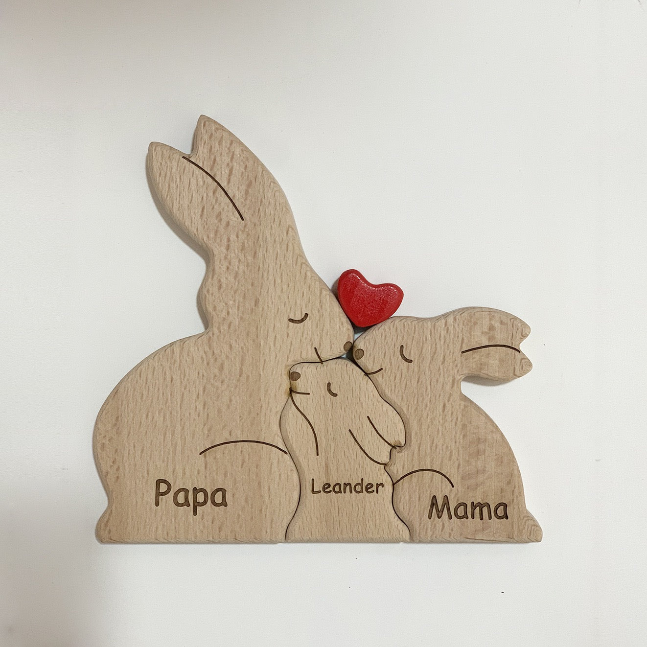 Happiness Is A Warm Family - Personalized Custom Shaped Wooden Art Puzzle
