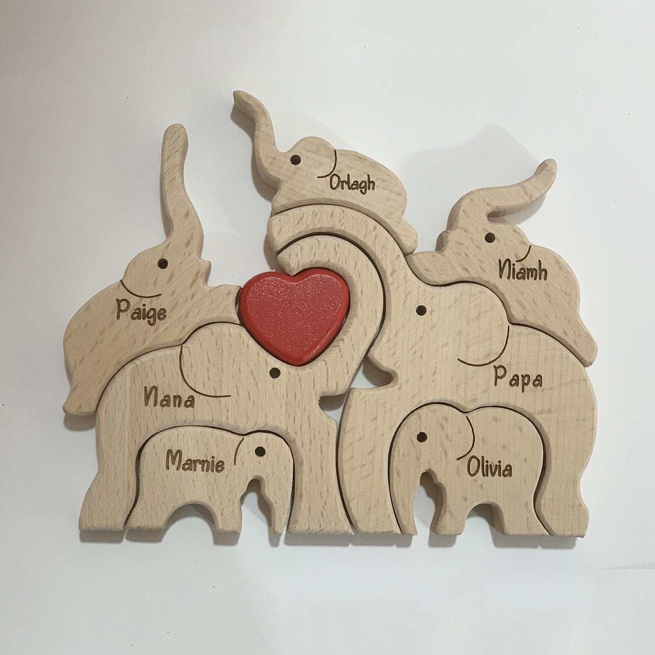 Happiness Is A Warm Family - Personalized Custom Shaped Wooden Art Puzzle