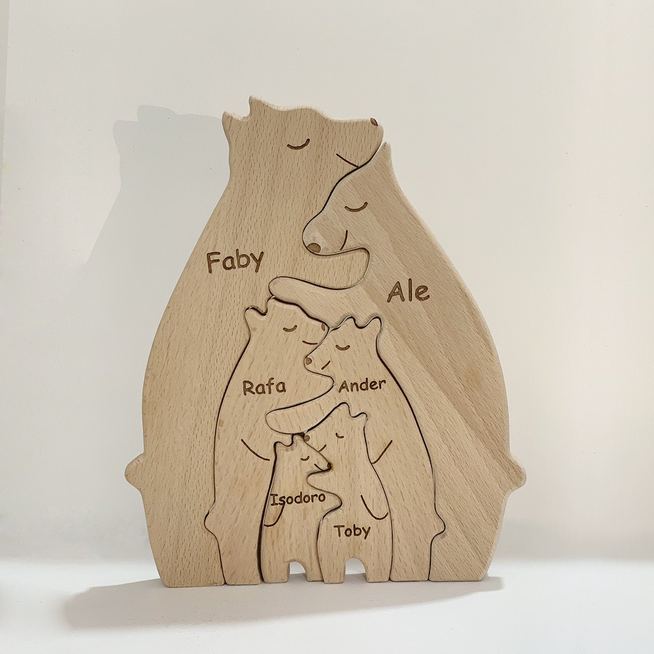 Happiness Is A Warm Family - Personalized Custom Shaped Wooden Art Puzzle