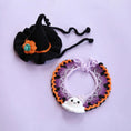Load image into Gallery viewer, Halloween cat Costumes Halloween Witch Hat And Bib Scarf Set Pet Collar,Pumpkin Beret Hat
