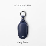 Leather Key Cover with Tesla ( Free embossing of mobile phone number on the leather strap )