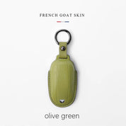 Leather Key Cover with Tesla ( Free embossing of mobile phone number on the leather strap )