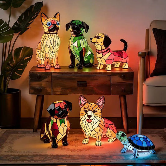 Vintage Animal-Shaped Resin Art Lamp