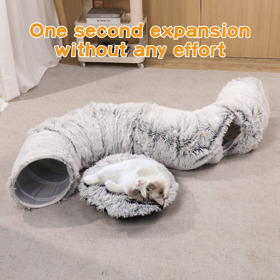 Cat Tunnel Bed with Central Mat