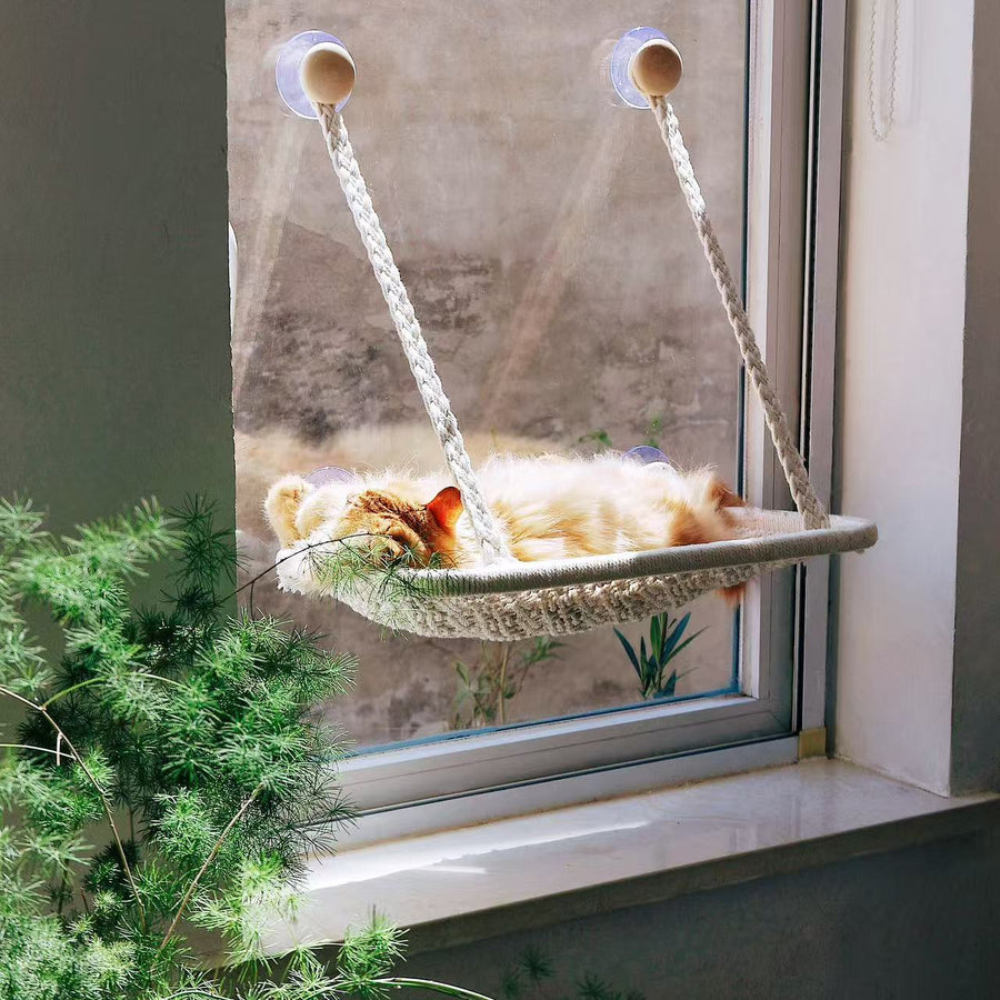 Traditional Hand Woven - Comfy Cat Window Perch video review preview