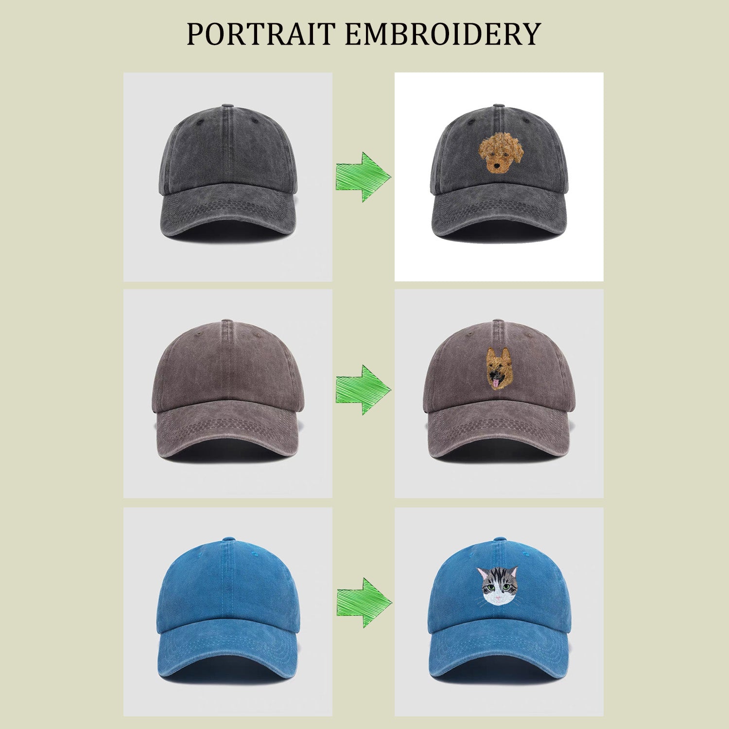 Custom Embroidery Pet Portrait Baseball Cap