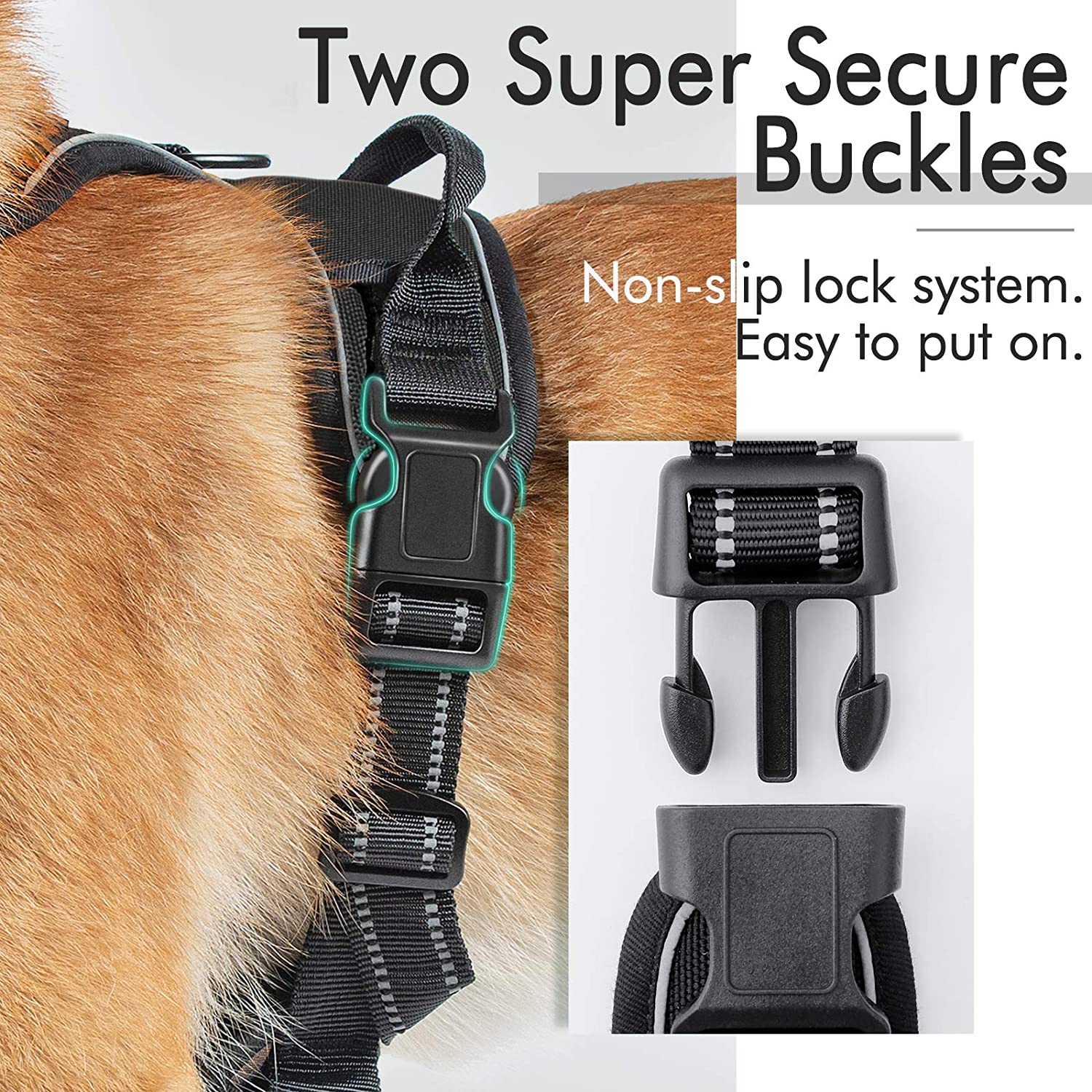No-Pull Pet Harness with 2 Leash Clips