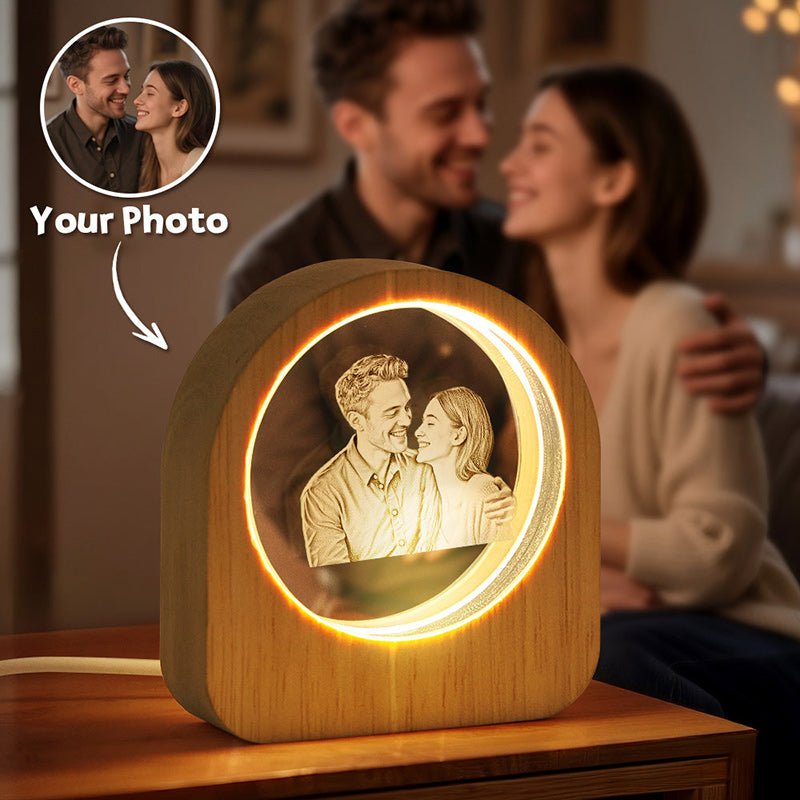 Personalized 3D Engraved Crystal Photo LED Light
