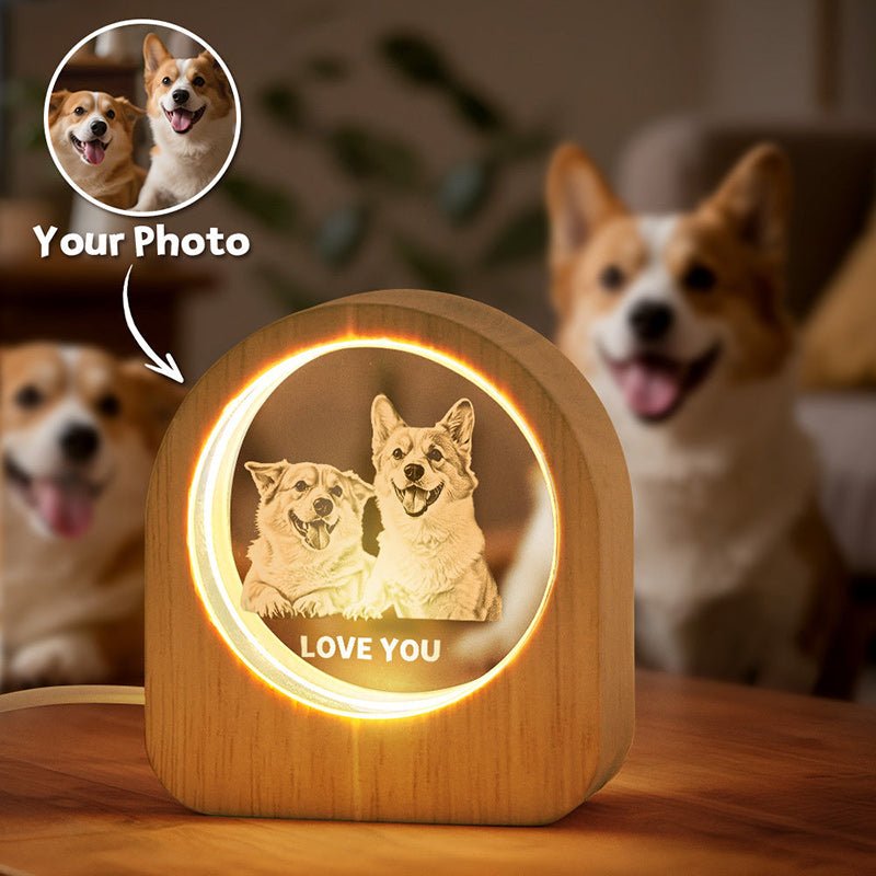 Personalized 3D Engraved Crystal Photo LED Light