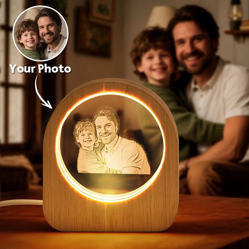 Personalized 3D Engraved Crystal Photo LED Light