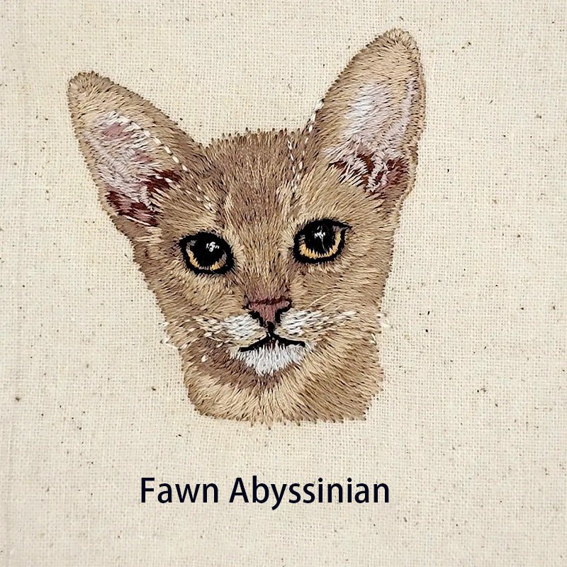 Cat pattern embroidered wool scarf