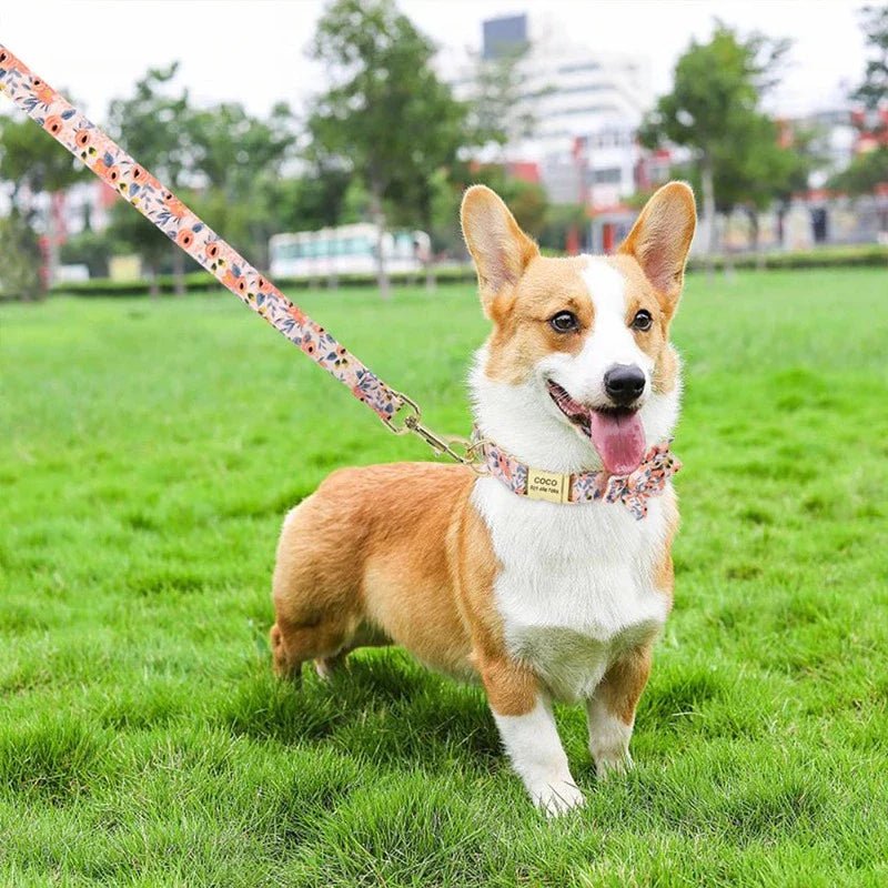Flower Dog Collar & Leash Set