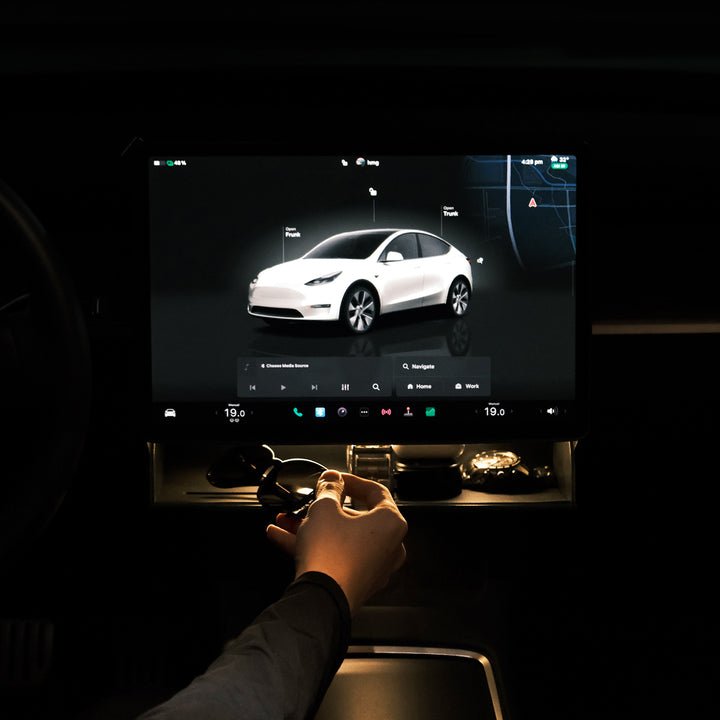 Hidden Magnetic Under Screen Storage Box for Tesla Model 3/Y