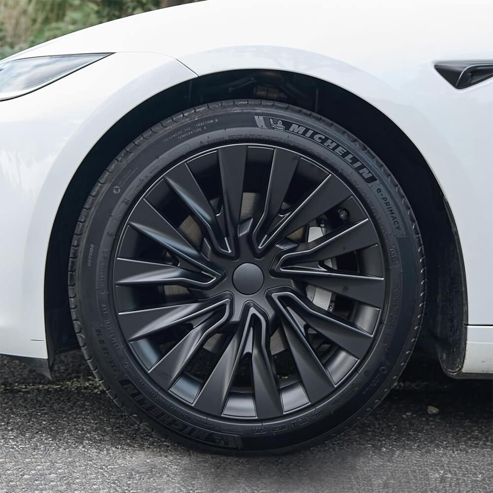 BOVECS 18" Turbine Aero Wheel Covers Compatible with Tesla Model 3 (2024–2025) – Full Coverage Hubcaps (Set of 4)