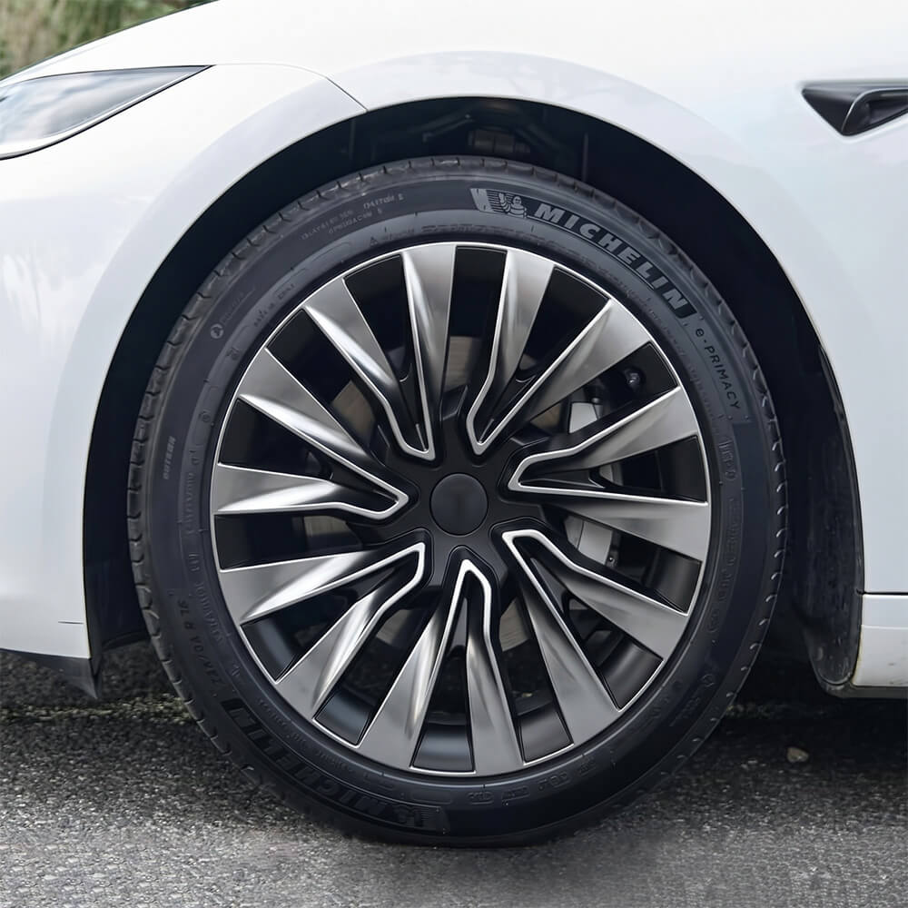 BOVECS 18" Turbine Aero Wheel Covers Compatible with Tesla Model 3 (2024–2025) – Full Coverage Hubcaps (Set of 4)