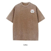 Custom Pet Portrait Embroidered SLEEVED T-Shirt
