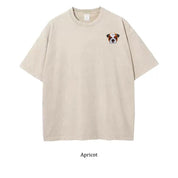 Custom Pet Portrait Embroidered SLEEVED T-Shirt