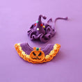 Load image into Gallery viewer, Halloween cat Costumes Halloween Witch Hat And Bib Scarf Set Pet Collar,Pumpkin Beret Hat
