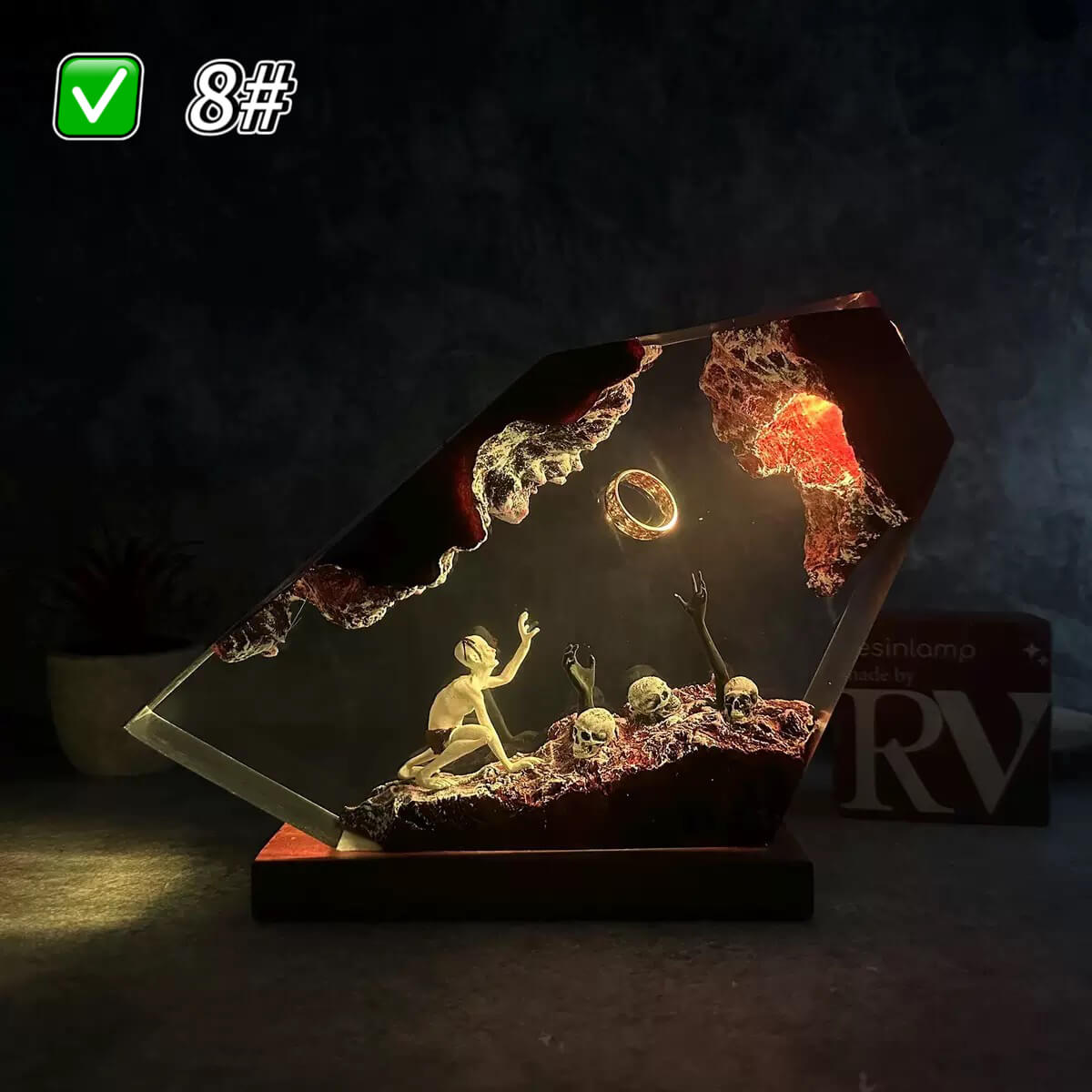 Sea Resin Ocean Lamp,Unique Epoxy Night Light for bedroom,Summer gift for her,Christmas gift