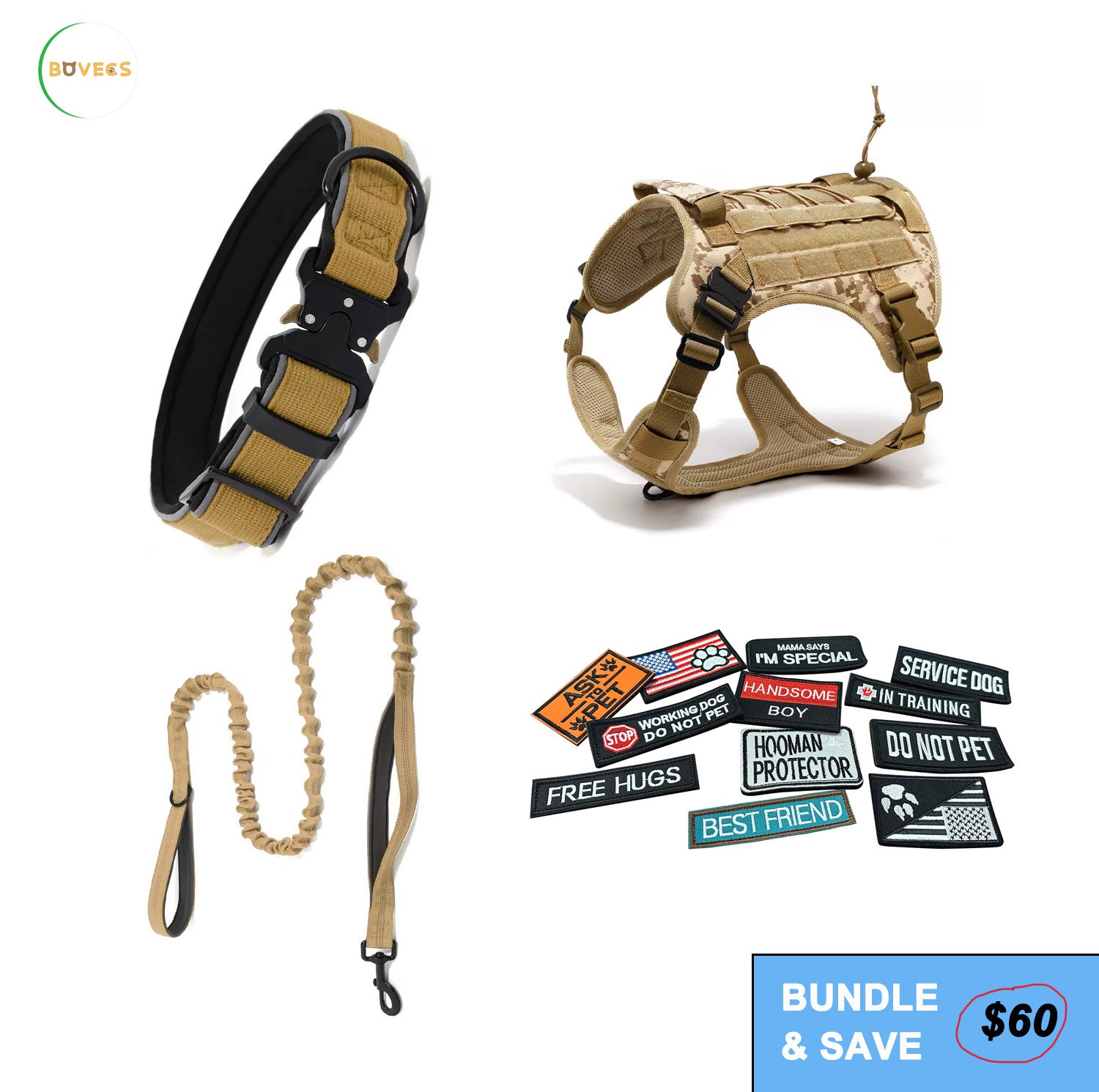 Tactical Anti Pull Dog Harness-Free custom ID PATCH