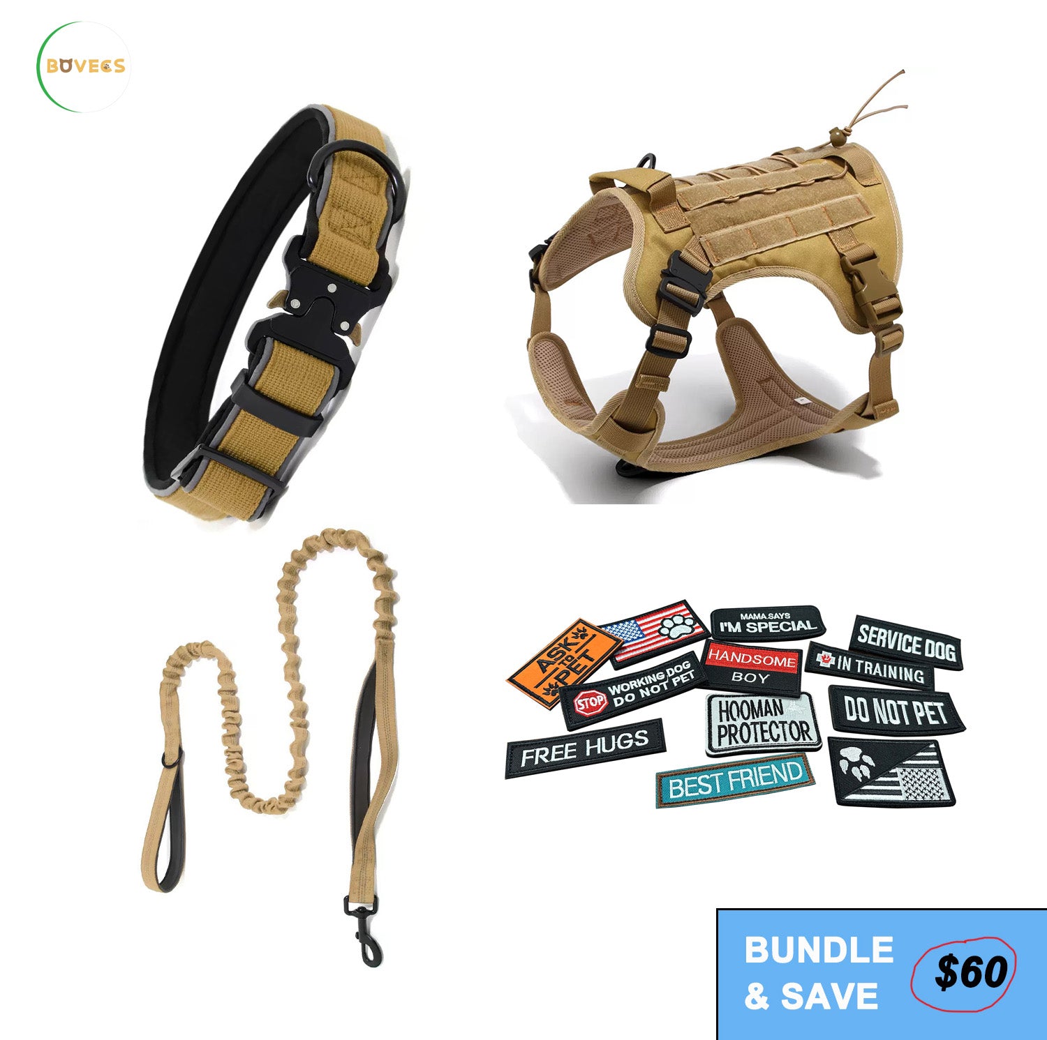 Tactical Anti Pull Dog Harness-Free custom ID PATCH