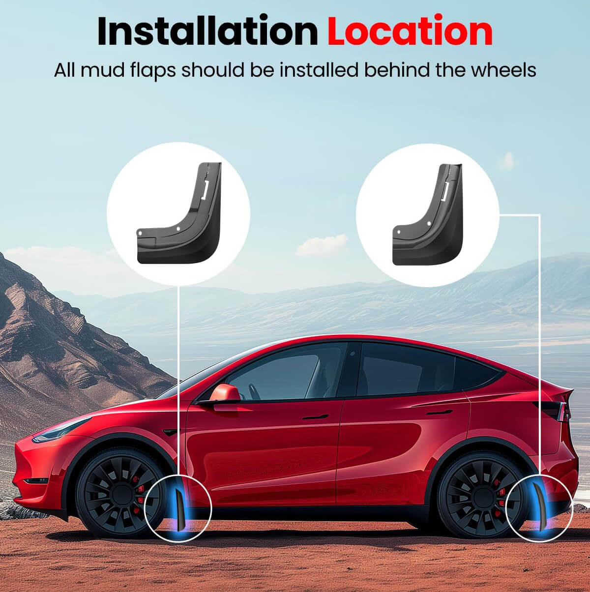Tesla Model Y Splash Guards - No-Drill, Easy to install (2019-2024)