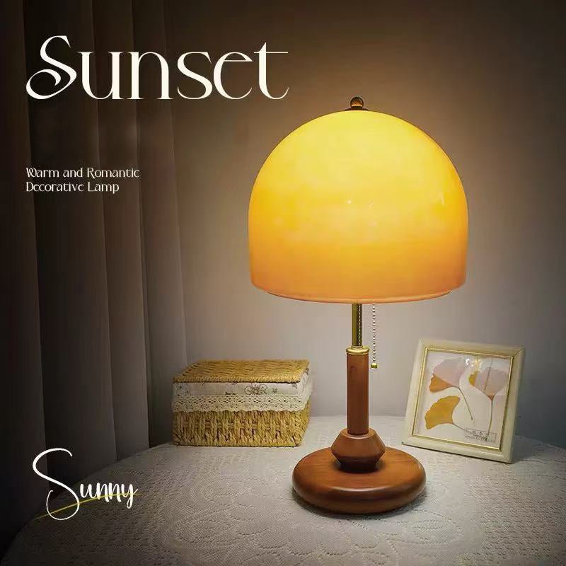 Vintage Glass Mushroom Table Lamp