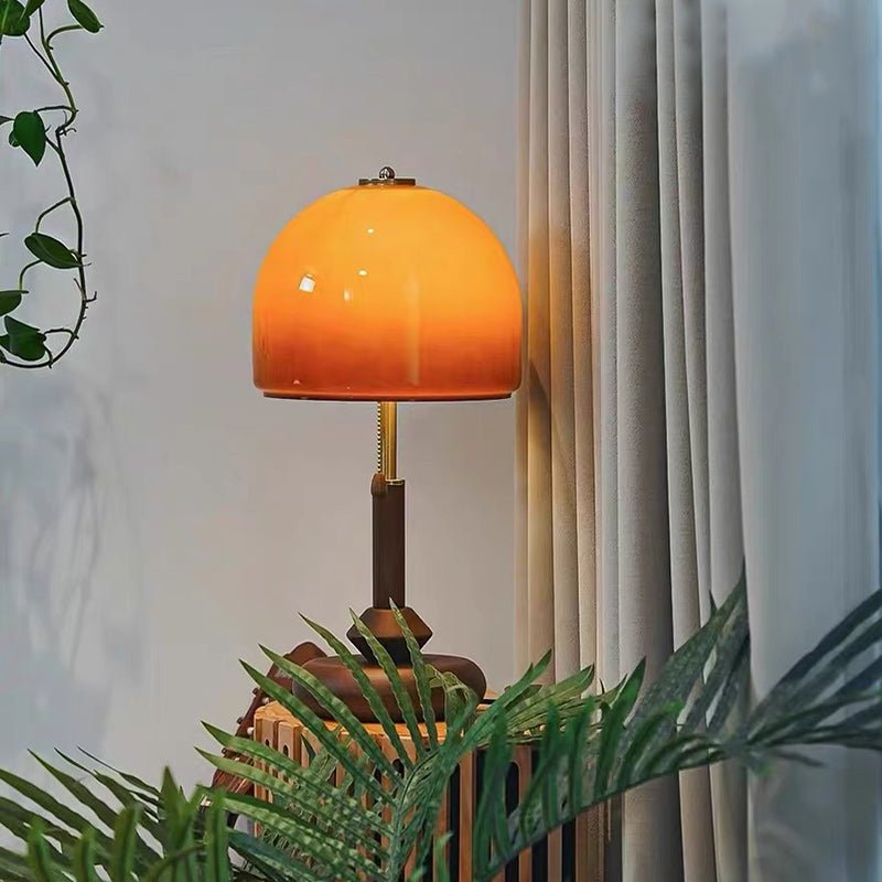 Vintage Glass Mushroom Table Lamp