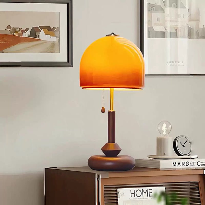 Vintage Glass Mushroom Table Lamp