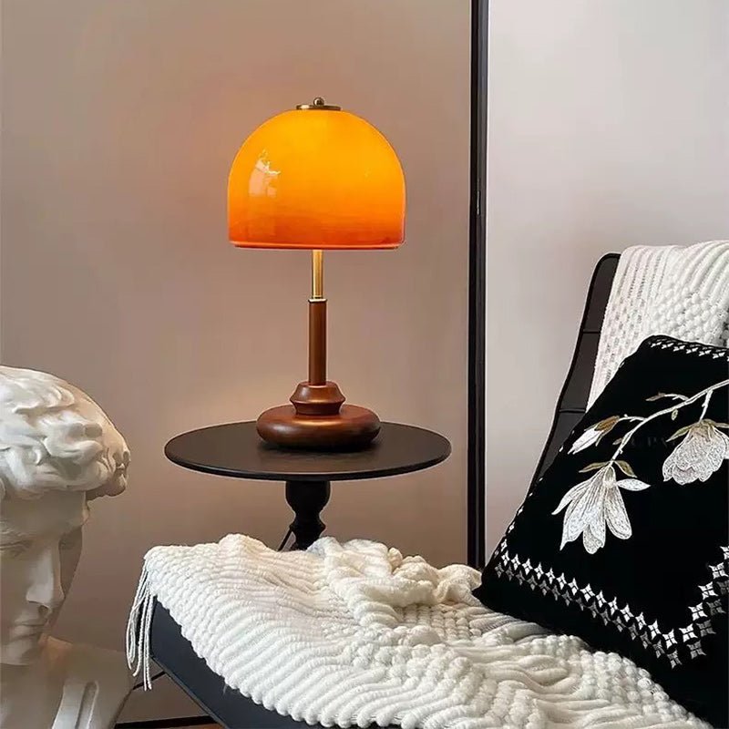 Vintage Glass Mushroom Table Lamp