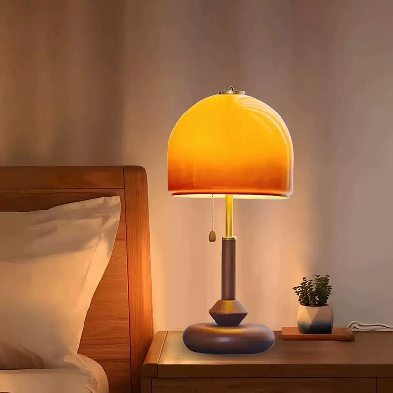Vintage Glass Mushroom Table Lamp
