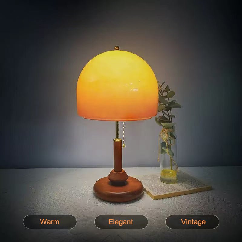 Vintage Glass Mushroom Table Lamp