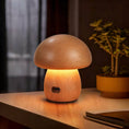 Load image into Gallery viewer, Solid Wood Mushroom Touch Lamp - Rechargeable Dimmable Warm Light Bedside Lamp for Bedroom Living Room
