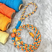 Hand woven pet leash and harness