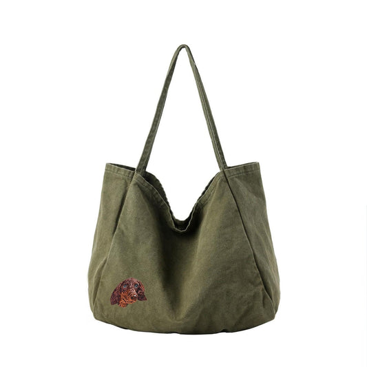 Artisan Pet Embroidery Large Canvas Tote